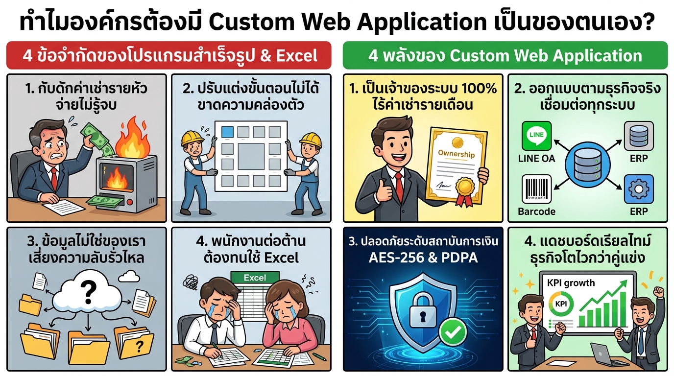 ปลดแอกค่าเช่ารายหัว • ปลอดภัยระดับสถาบันการเงิน